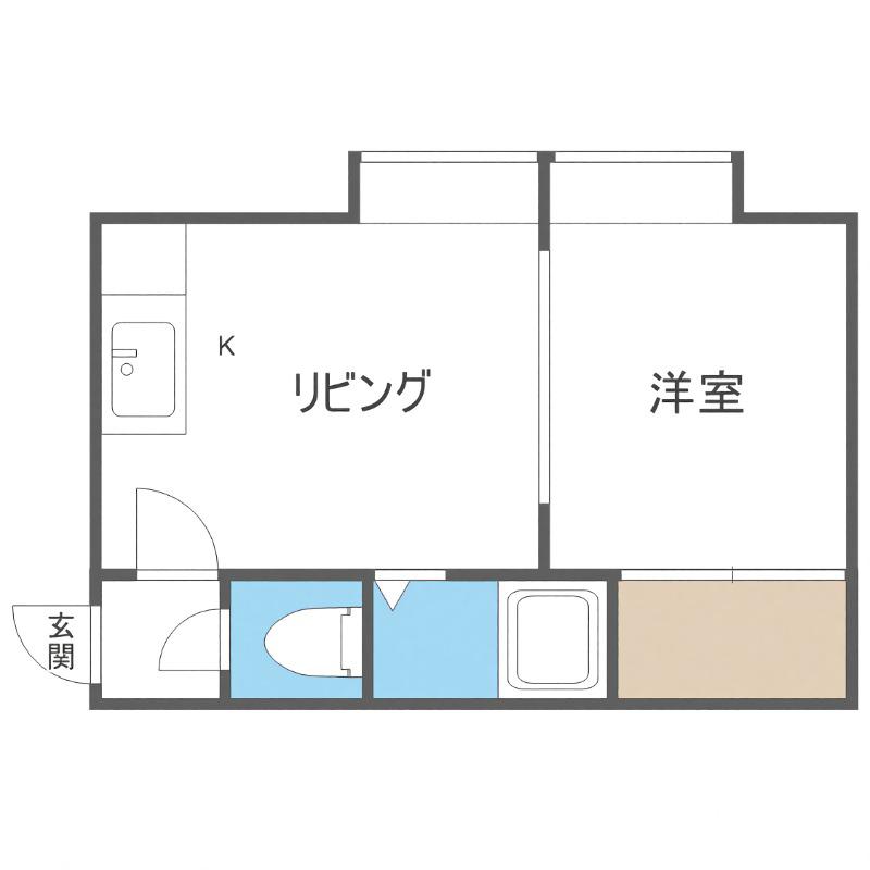 グレース白石B(1DK/2階)の間取り写真