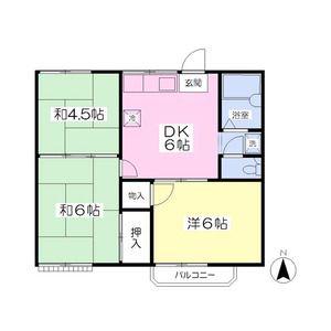 グレースパークB(3DK/2階)の間取り写真
