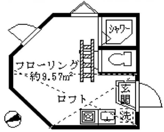 フェリスプリンセス(ワンルーム/2階)の間取り写真