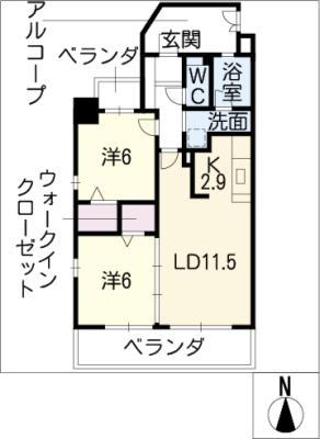 AVANTY TOKUGAWA(2LDK/5階)の間取り写真
