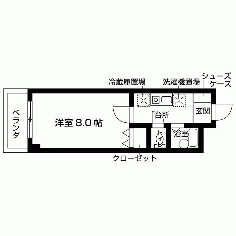 ヴィラパークヒル(1K/3階)の間取り写真