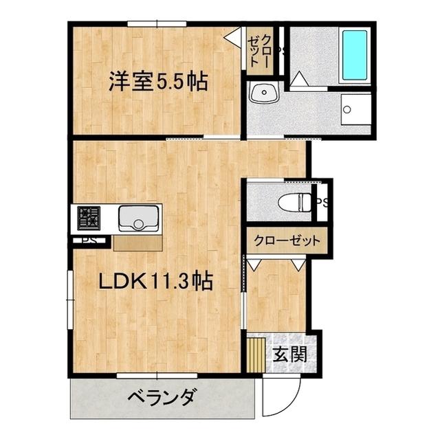 パルテールアルテ(1LDK/1階)の間取り写真