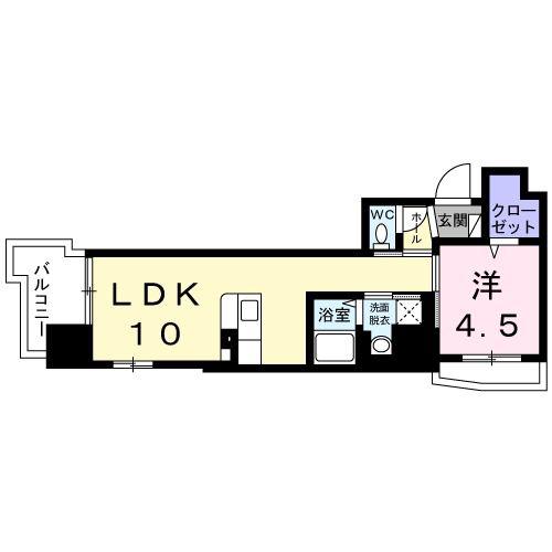 パーク鴨池(1LDK/5階)の間取り写真