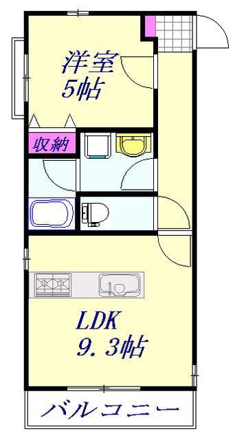 パールメゾン大宮(1LDK/2階)の間取り写真
