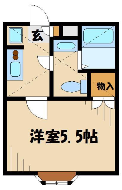 アザーレ百合ヶ丘(1K/1階)の間取り写真