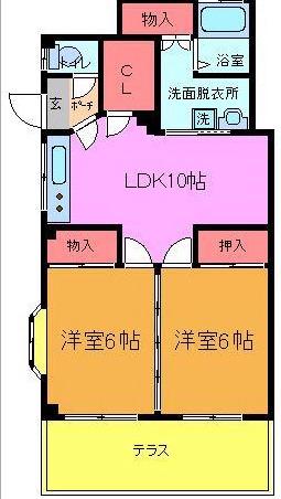 サンレモンコーポ(2LDK/1階)の間取り写真