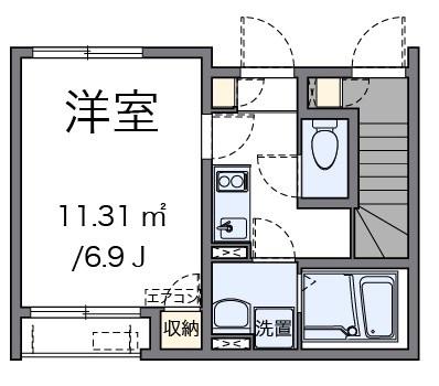 MKハイツ(1K/1階)の間取り写真