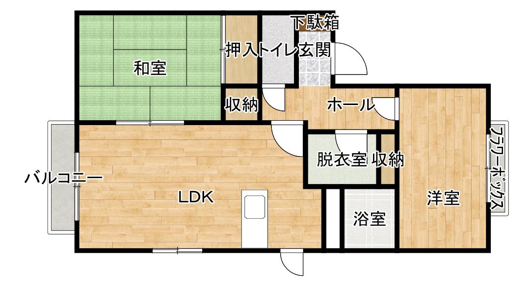 浪漫志井 G棟(2LDK/2階)の間取り写真
