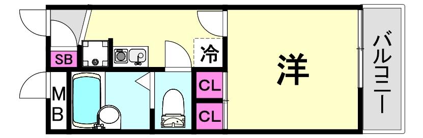 レオパレスクレベール(1K/3階)の間取り写真