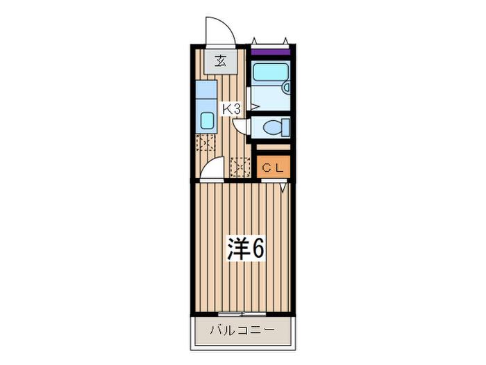 ベルストーン(1K/1階)の間取り写真