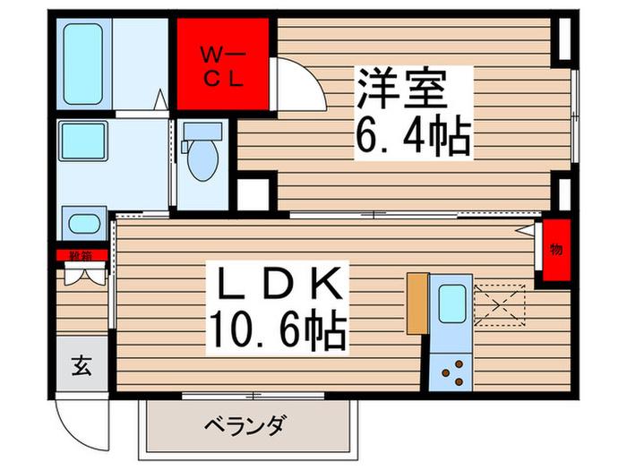 アリエッタ(1LDK/1階)の間取り写真
