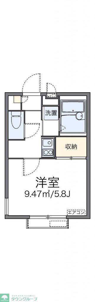 レオパレスサンピラー八幡(1K/2階)の間取り写真