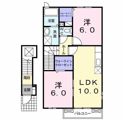 メゾン・ド・タカダ II(2LDK/2階)の間取り写真
