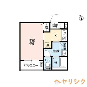 レイルズ新守山(1K/2階)の間取り写真