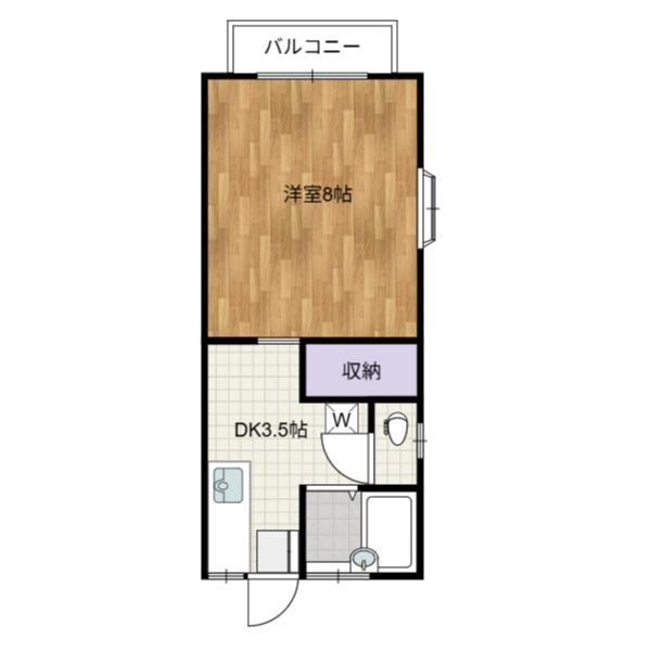 カーサ宮津台(1DK/2階)の間取り写真
