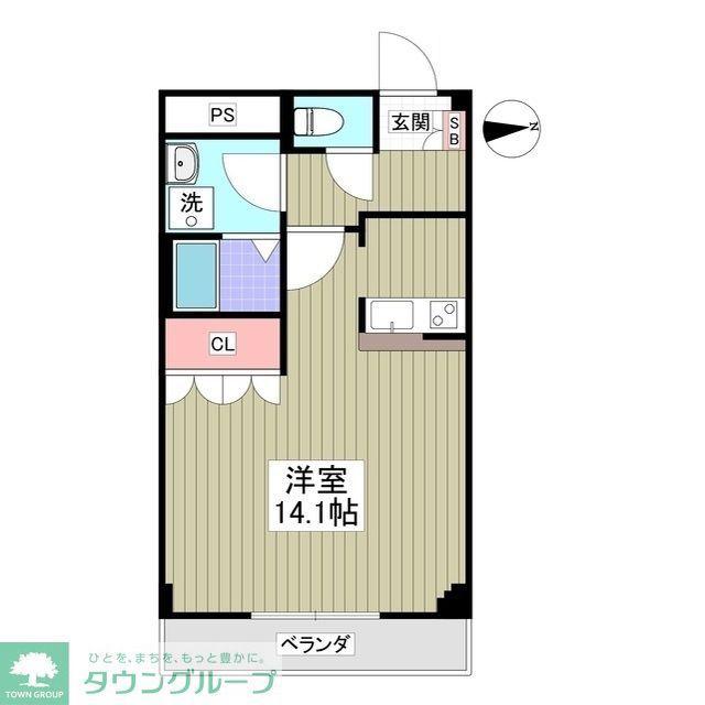 フロントヴィレッジ(ワンルーム/1階)の間取り写真