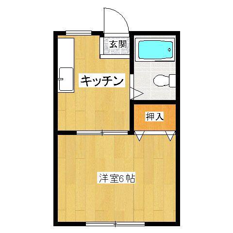 サンハイツ(1K/1階)の間取り写真