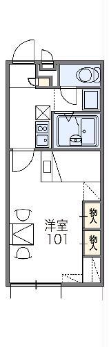 レオパレス太子小山(1K/1階)の間取り写真