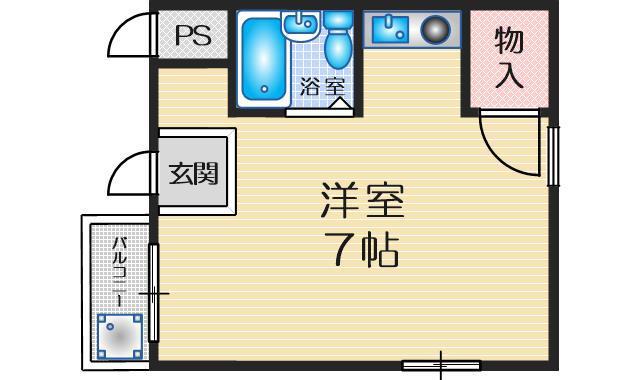 メープルツチモト(ワンルーム/2階)の間取り写真