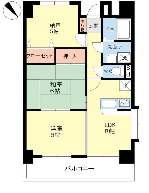 レジデンス・ウエストナイン(3LDK/5階)の間取り写真