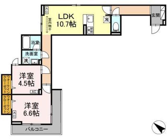 セレスティア江北II(2LDK/3階)の間取り写真