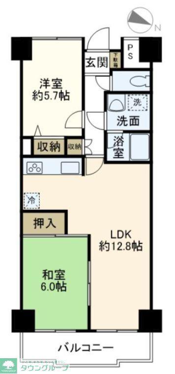 コーラル東戸塚(2LDK/2階)の間取り写真