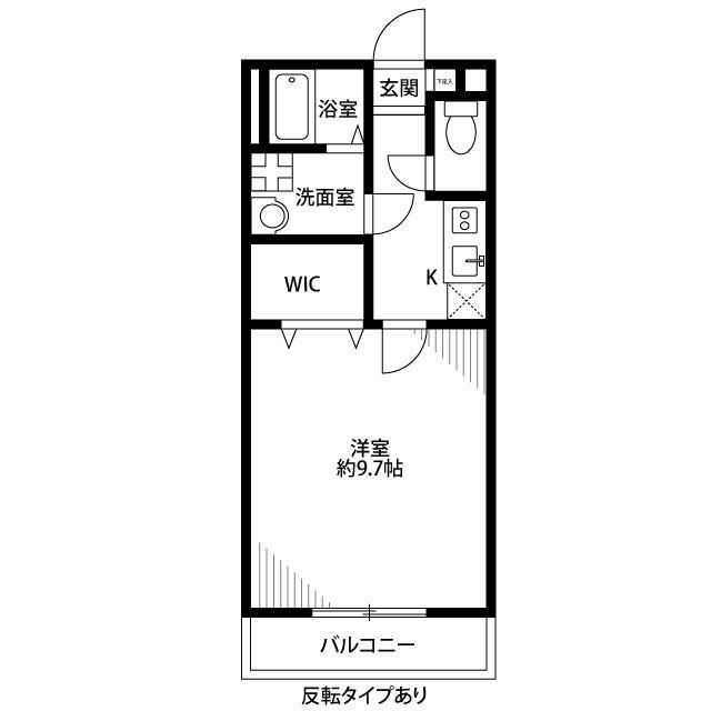 アムールDELAMER(1K/2階)の間取り写真