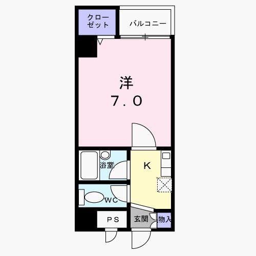 エスペランス芥川(1K/4階)の間取り写真