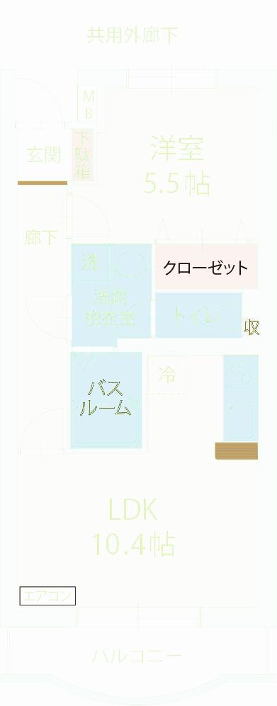 アビタシオンB(1LDK/3階)の間取り写真