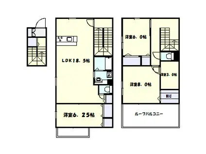 ベリーズII(3SLDK/2階)の間取り写真
