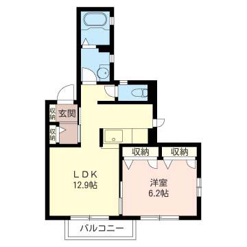 メゾン・ルミエール(1LDK/2階)の間取り写真