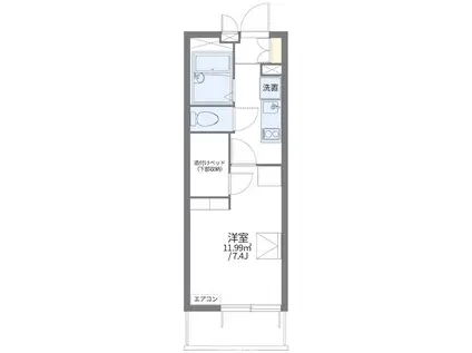 レオパレスYOSHIKO(1K/1階)の間取り写真