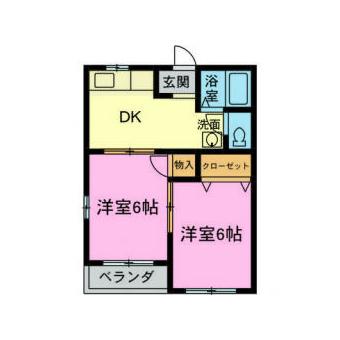 サンライフワコー(2DK/1階)の間取り写真