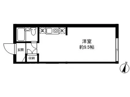 アンビエンテ深沢(ワンルーム/2階)の間取り写真