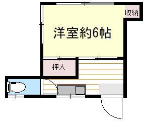渡辺荘(1K/1階)の間取り写真