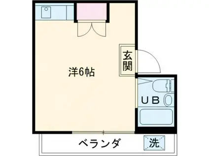 グリーンハイツ田之倉(ワンルーム/2階)の間取り写真