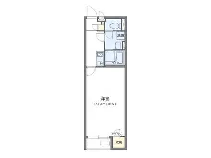 クレイノSAKURA(1K/1階)の間取り写真
