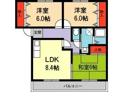 S・Tハウス(3LDK/2階)の間取り写真