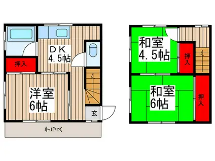 東洋荘(3DK/1階)の間取り写真