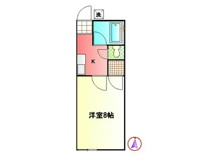 望栄荘(1K/1階)の間取り写真