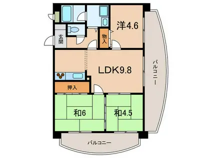 ベルレーブ本山(3LDK/2階)の間取り写真