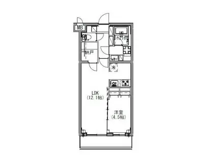 S-RESIDENCE北戸田(1LDK/2階)の間取り写真