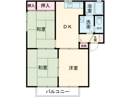 フレグランス橋本(3DK/2階)の間取り写真