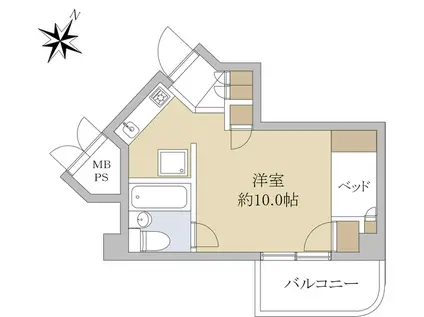 三田ハウス(ワンルーム/3階)の間取り写真