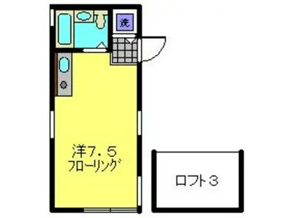 ハイムメイ(ワンルーム/1階)の間取り写真