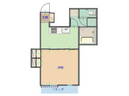 アサノウィロー(1DK/3階)の間取り写真