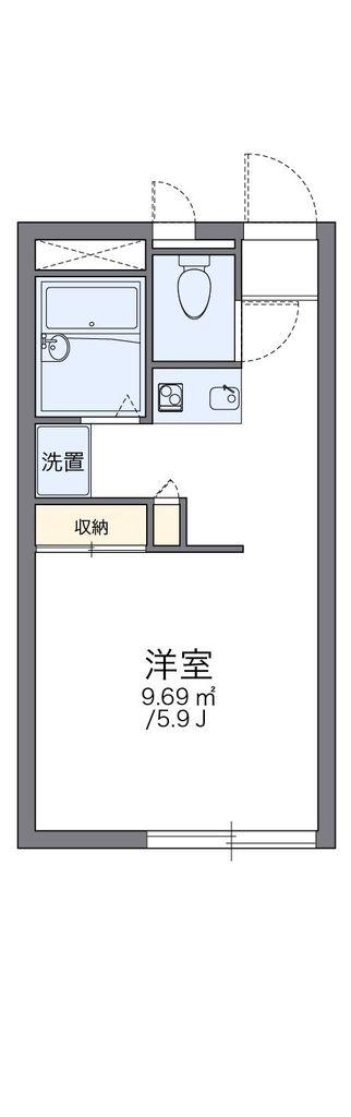 レオパレス栄(1K/1階)の間取り写真