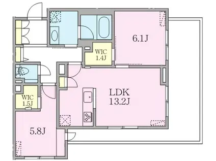 アリユサ(2LDK/3階)の間取り写真
