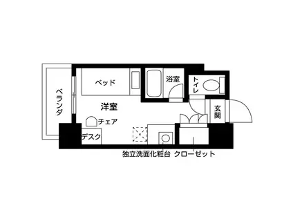 エコールヴィレ赤羽志茂(ワンルーム/6階)の間取り写真