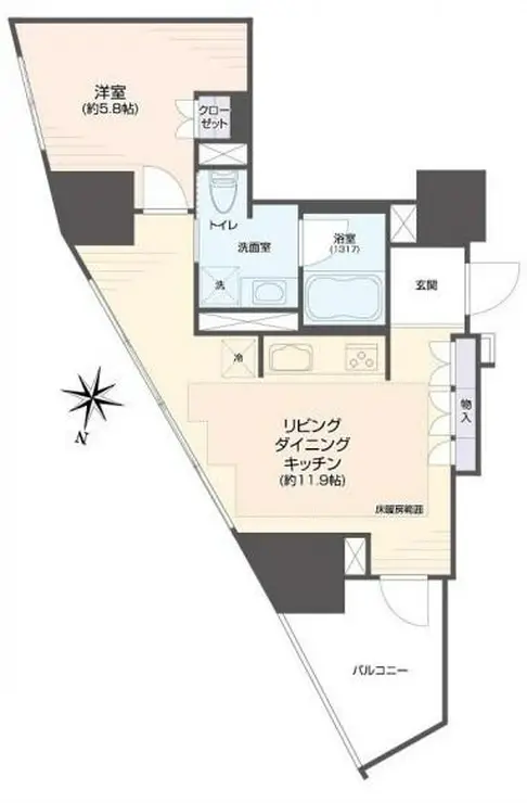 プラウド市谷柳町 4階階 間取り